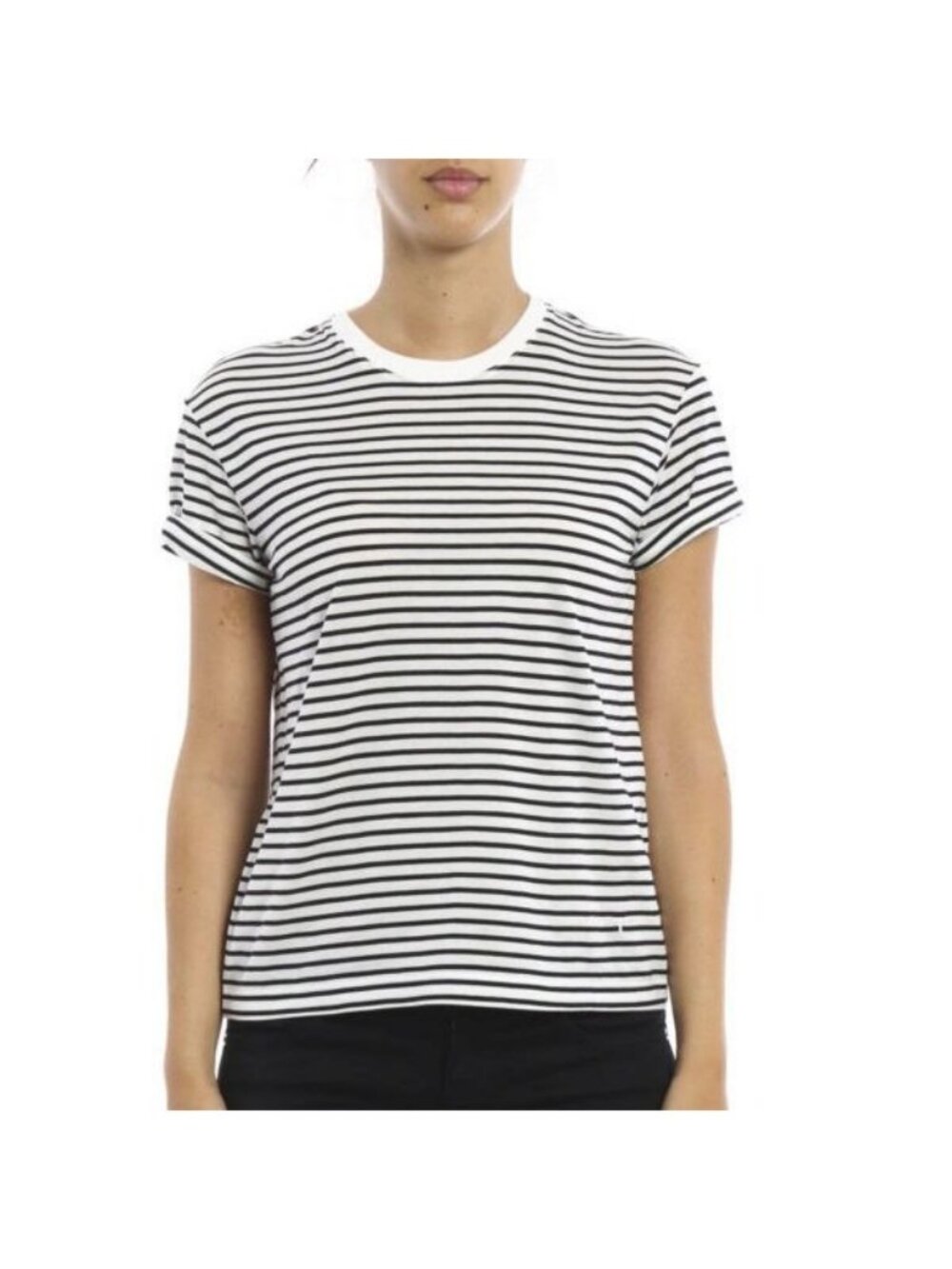 T by Alexander Wang Striped 100% Cotton Tee M Crew T-Shirt Quiet Luxury Designer